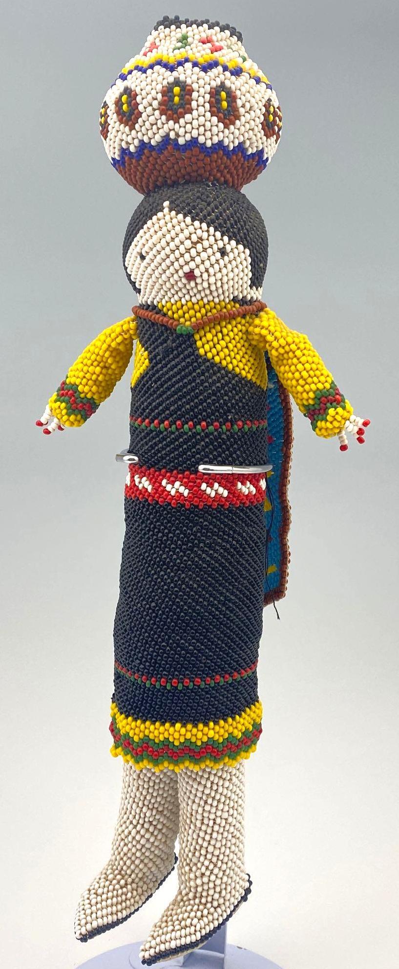 Vintage Fully Beaded Zuni Doll, In Red, Black, Green, & (1 of 14)