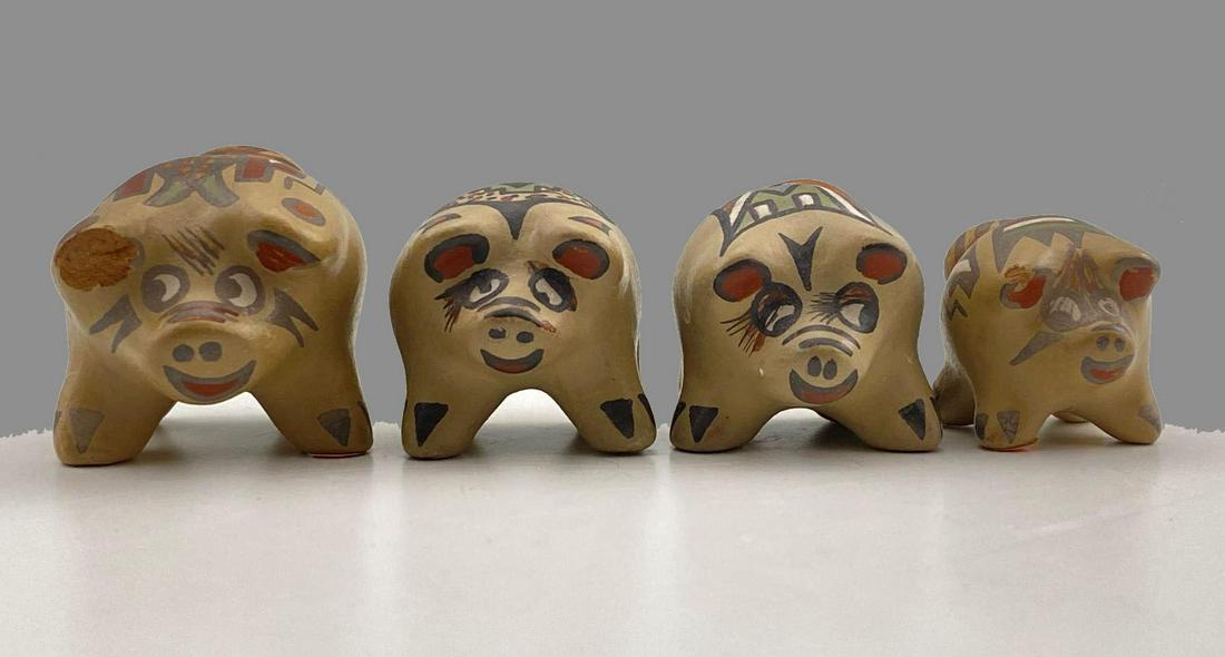 Margaret & Luther Gutierrez Polychrome Pottery Pig (1 of 8)