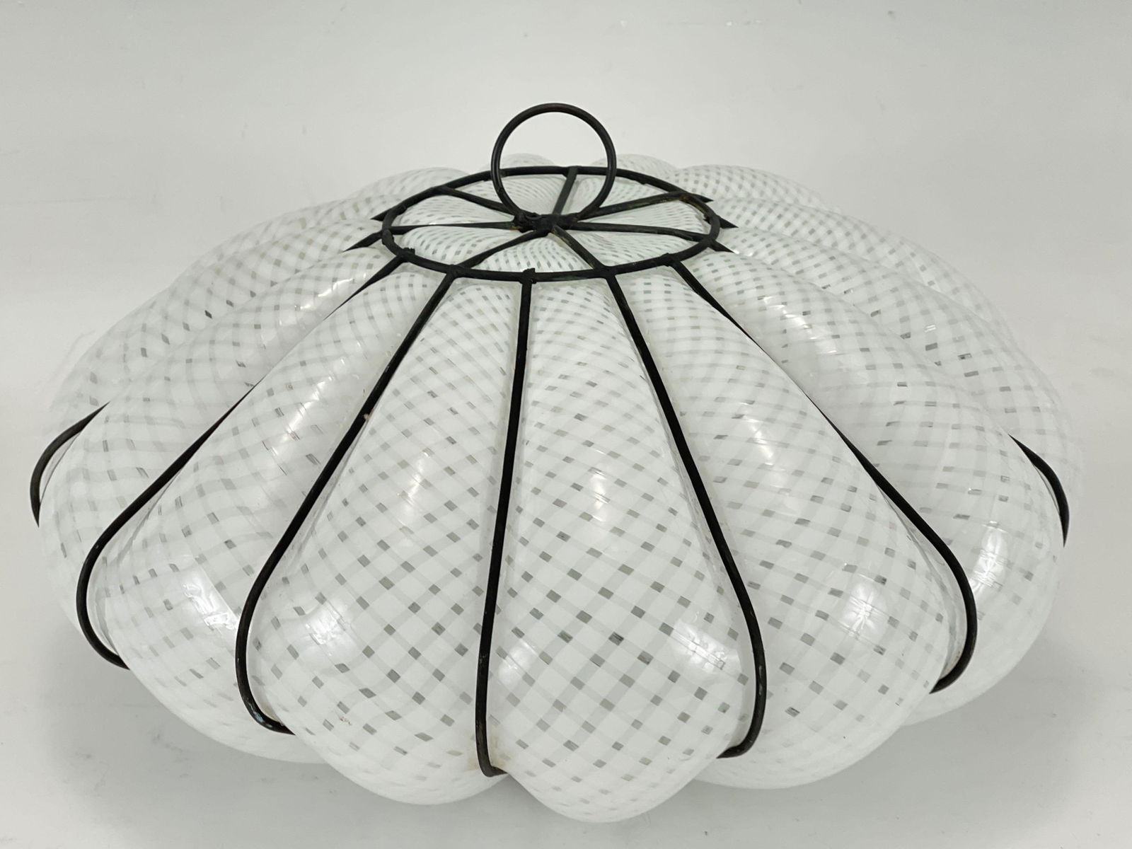 Venetian Caged Latticino Art Glass Lamp Shade (1 of 10)