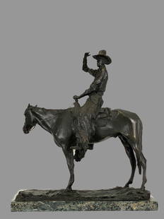 After Prince Paul Paolo Troubetzkoy Bronze, 1914: Bronze Statue of Explorer On Horse, Paul Troubetzkoy, Dated 1914, Measuring Approximately 18.4375 in. x 8.875 in. x 22.3125 in.