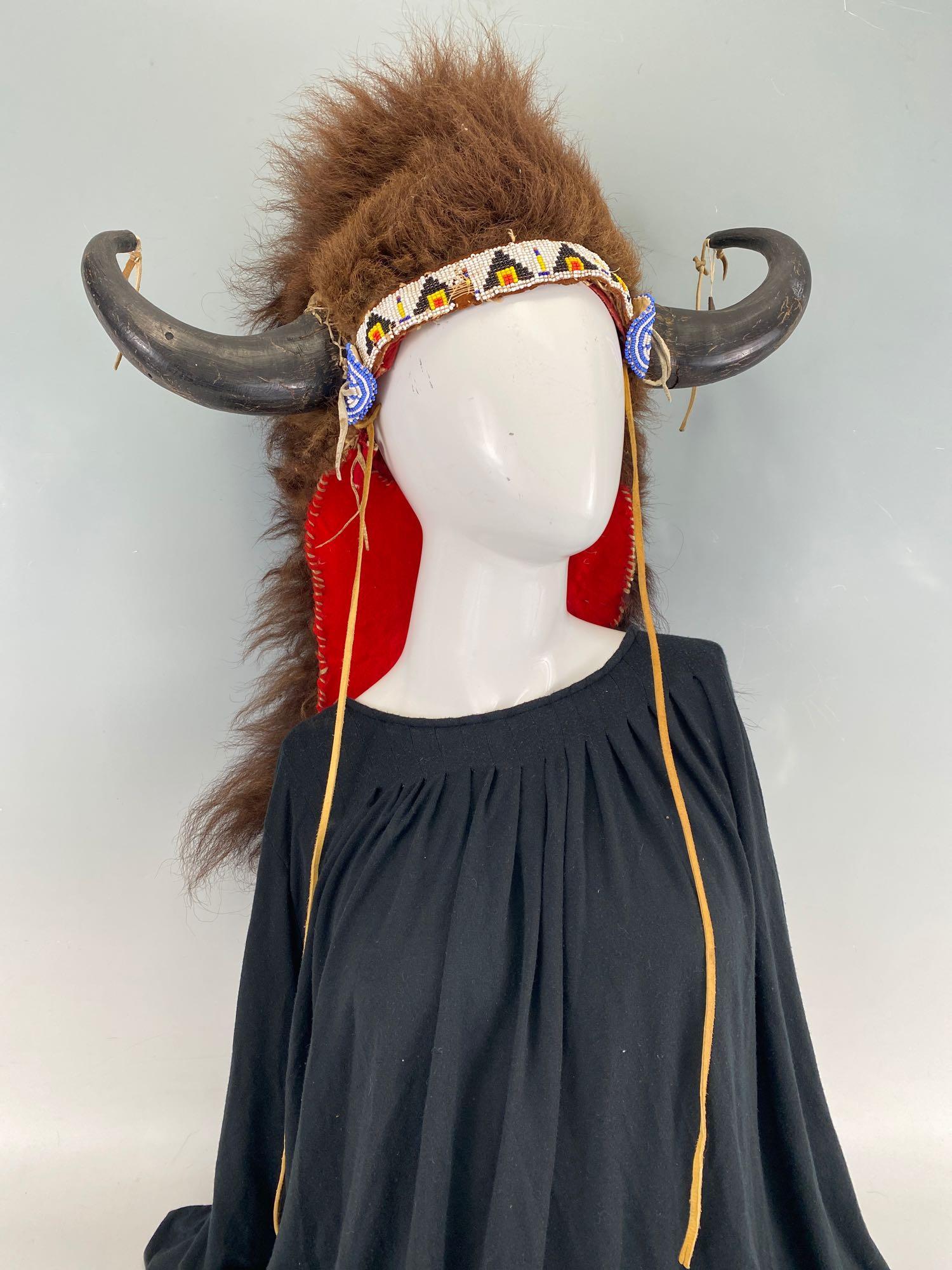 1930's Beaded Buffalo Horn Bonnet (1 of 20)