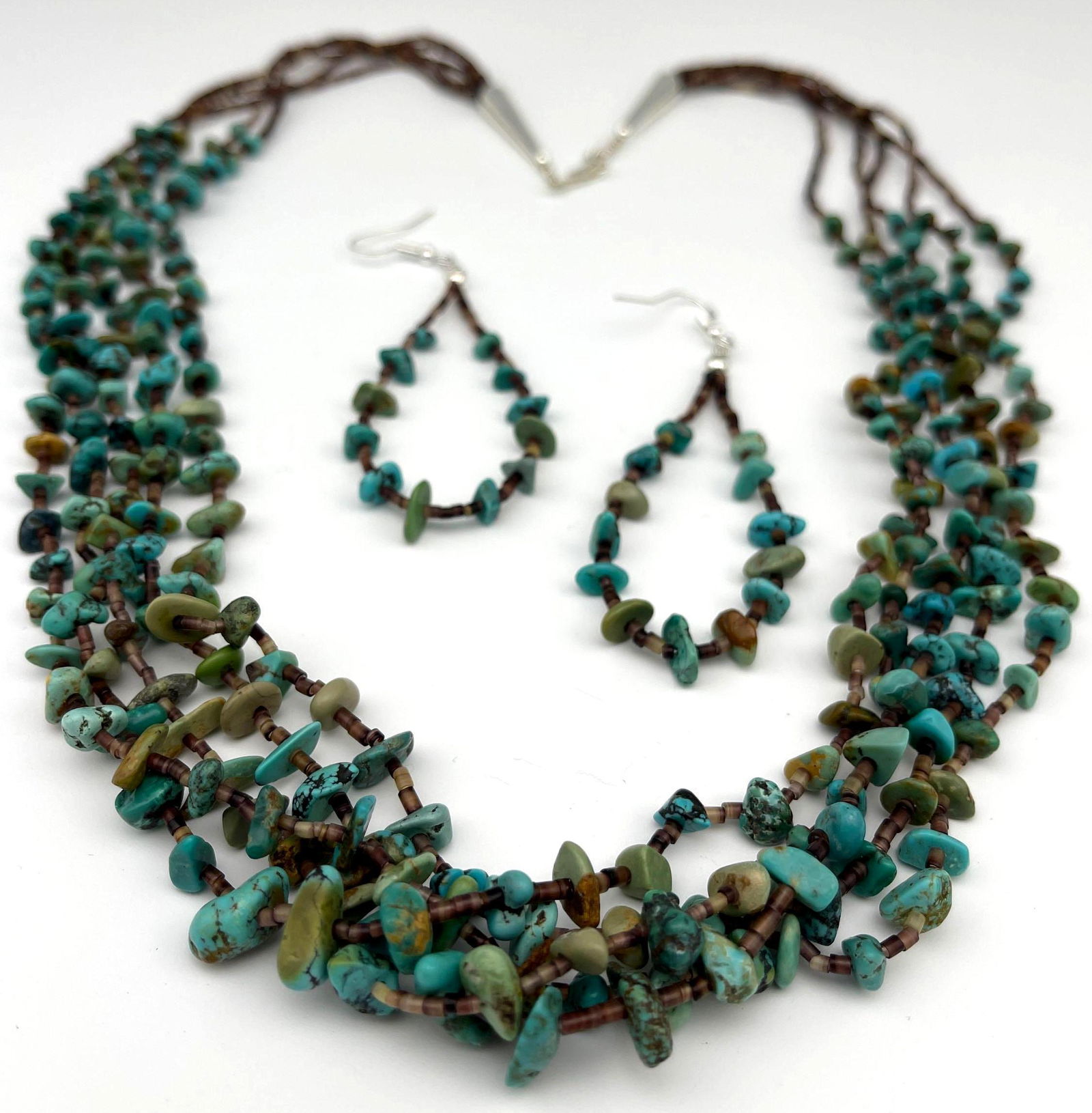 Navajo 5 Strand Turquoise And Heishi Necklace And (1 of 7)