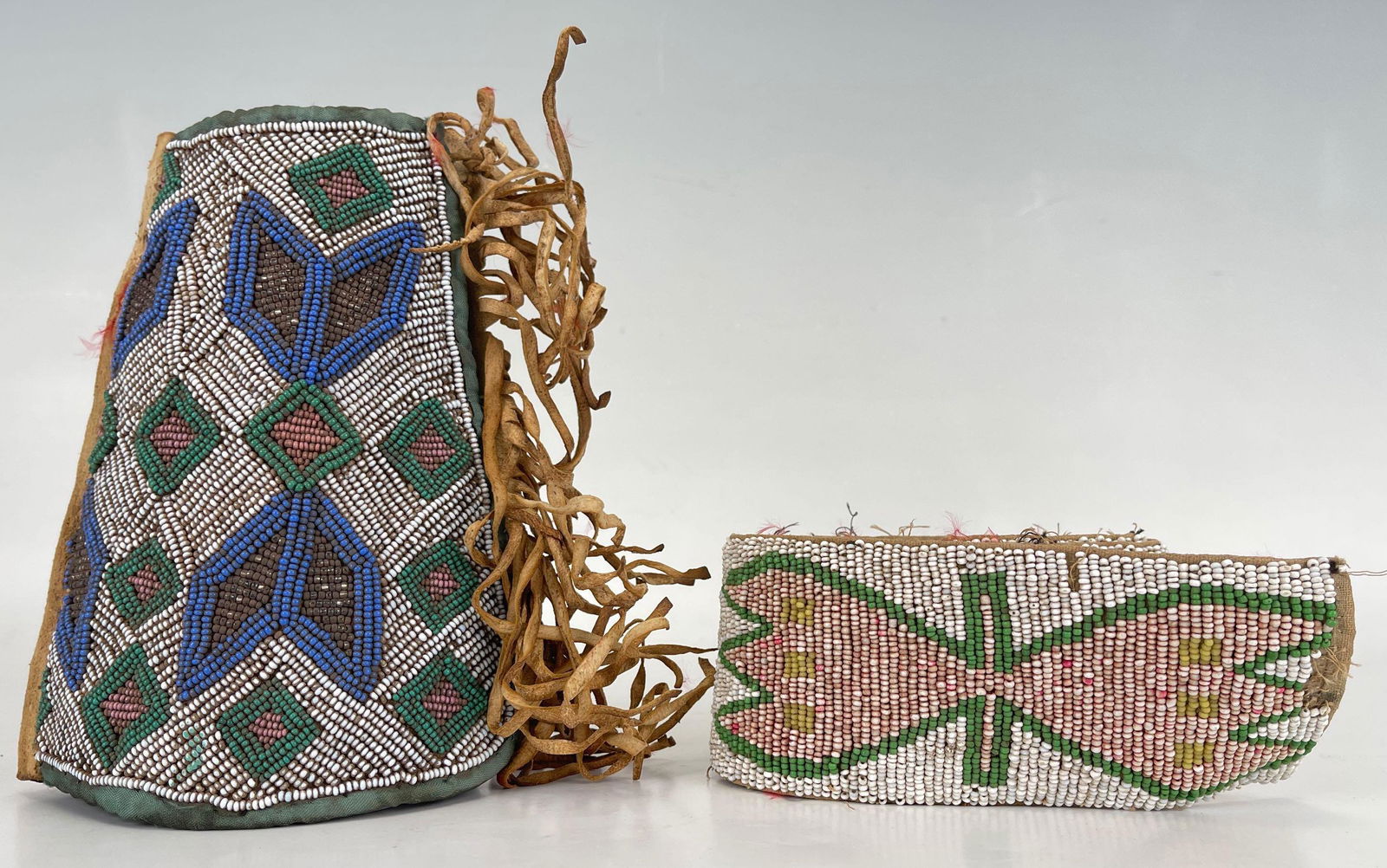 Native American Leather And Beaded Armband And Belt (1 of 13)