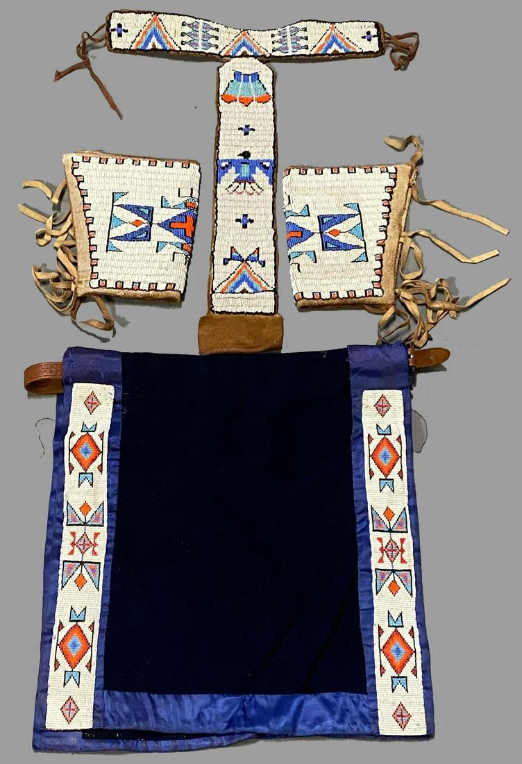 1900's Native American Beaded Breechclout, Gauntlets, (1 of 20)