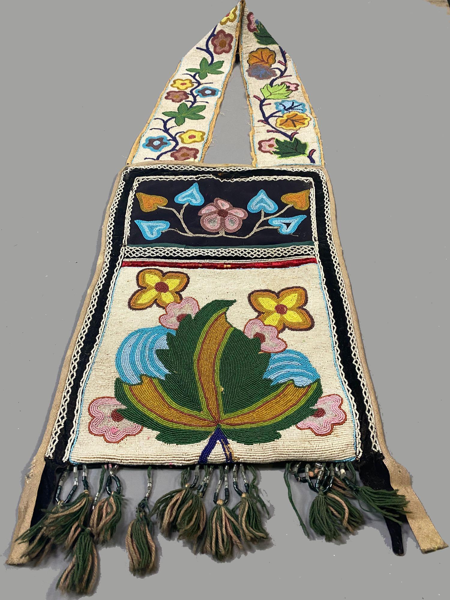 1870's-1880's Possibly Chippewa Beaded Bandolier Bag (1 of 20)