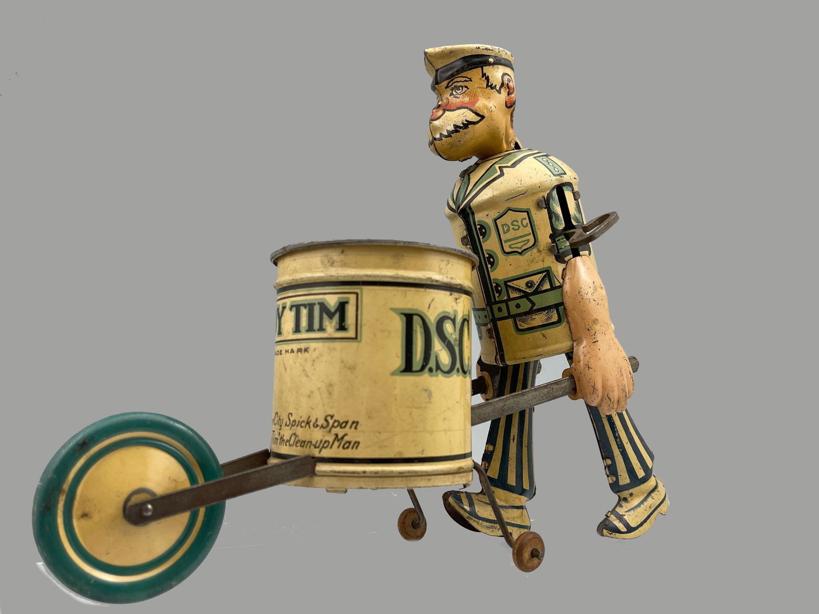 Vintage Tidy Tim The Cleanup Man Wind-Up Tin Toy (1 of 19)