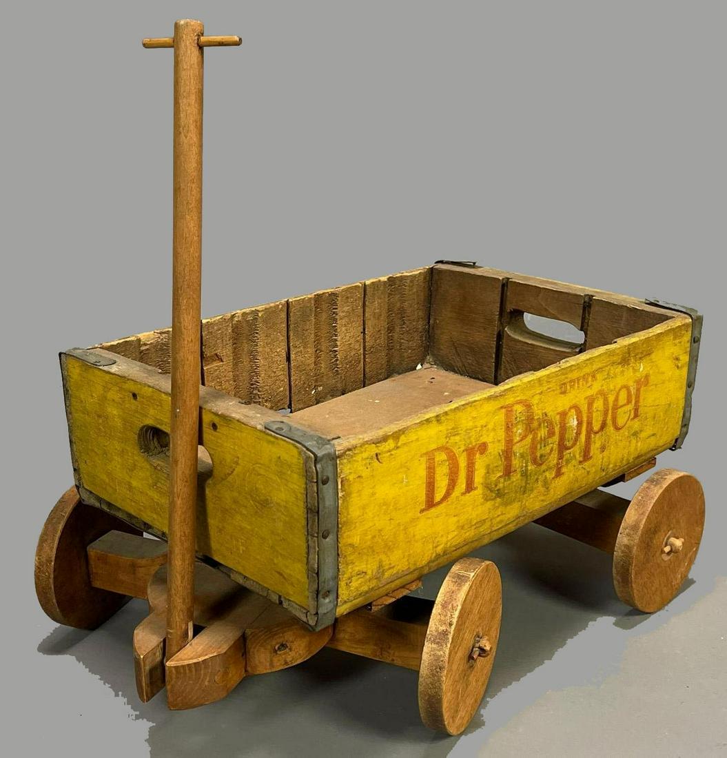 Early Folk Art Wagon, Wooden Dr. Pepper Crate (1 of 4)