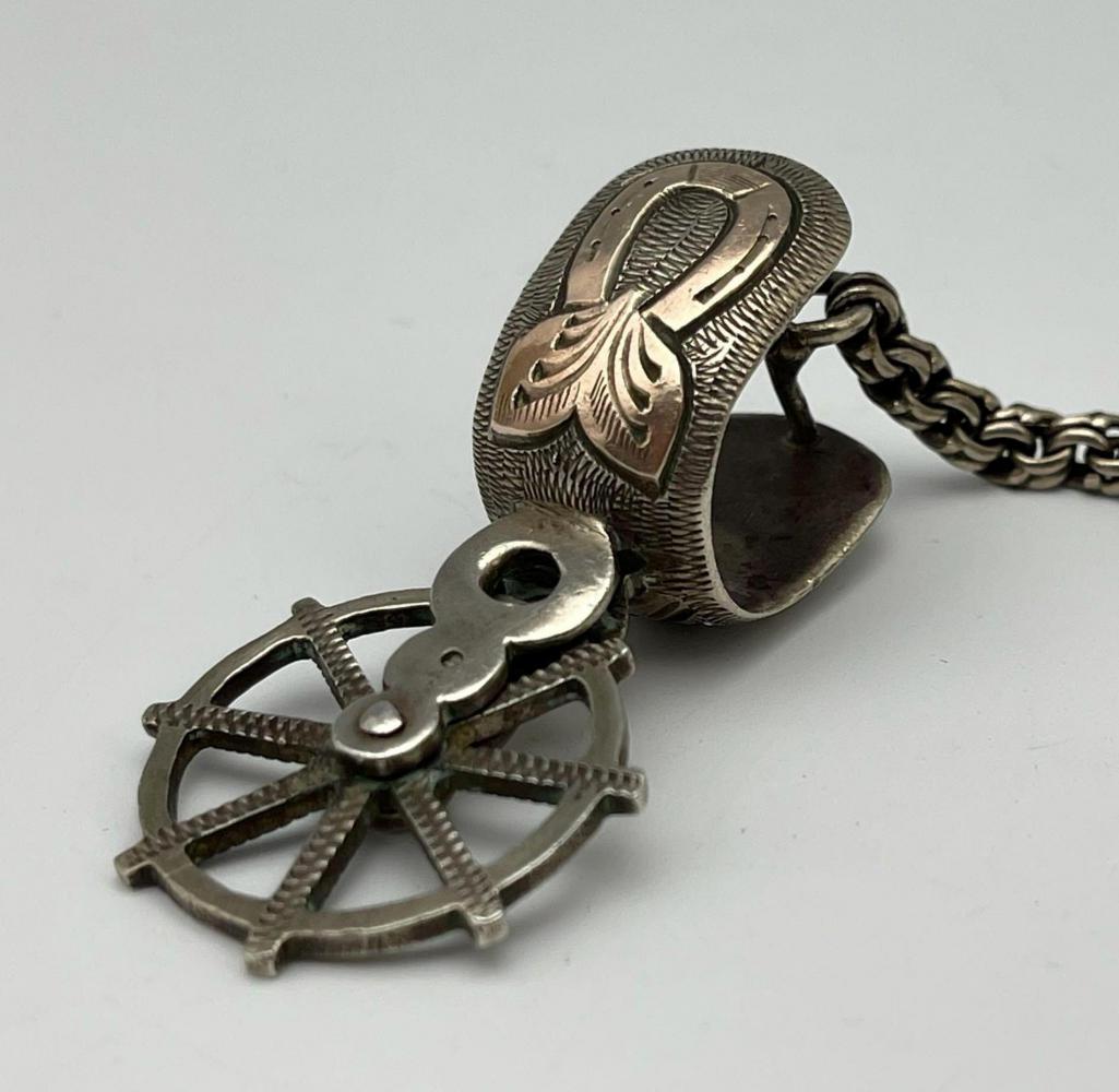 Sterling Silver Cowboy Spur Watch Fob (1 of 9)