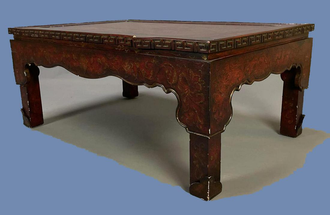 Baker Furniture Chinoiserie Red Lacquer Coffee Table, (1 of 12)