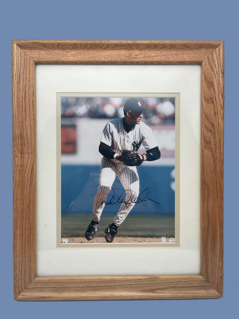 Derek Jeter Signed Yankees and Framed Photo (1 of 5)