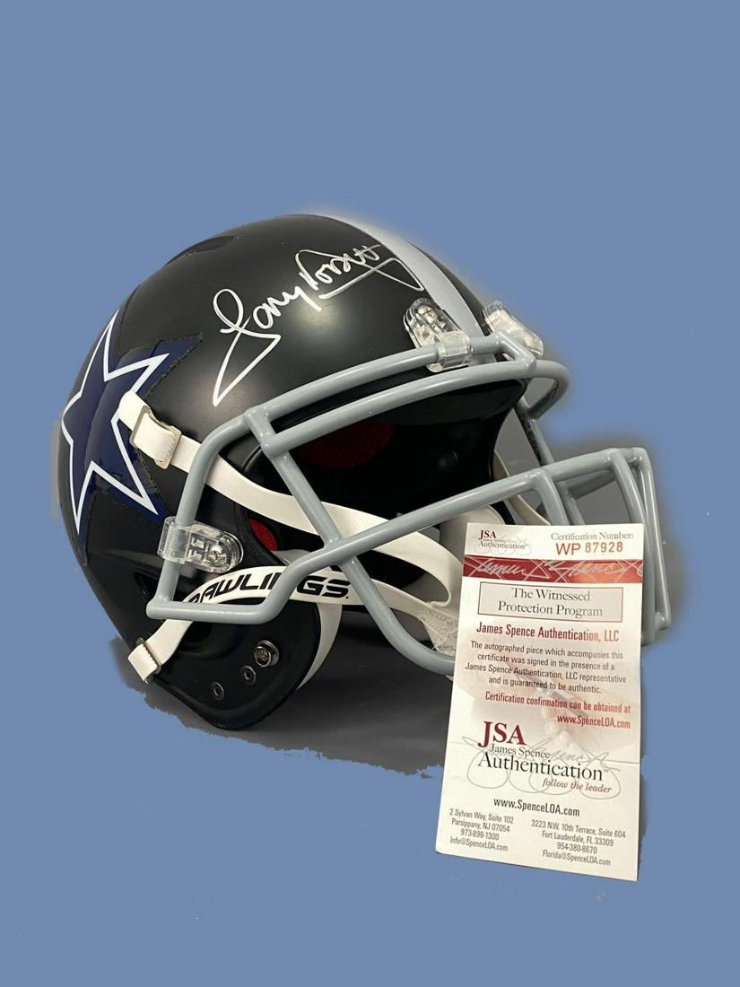 Football Helmet Signed By Dallas Cowboys Tony Dorsett (1 of 10)