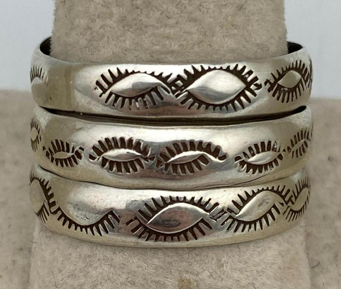 3  Sterling Silver Navajo Stacking Rings (1 of 5)