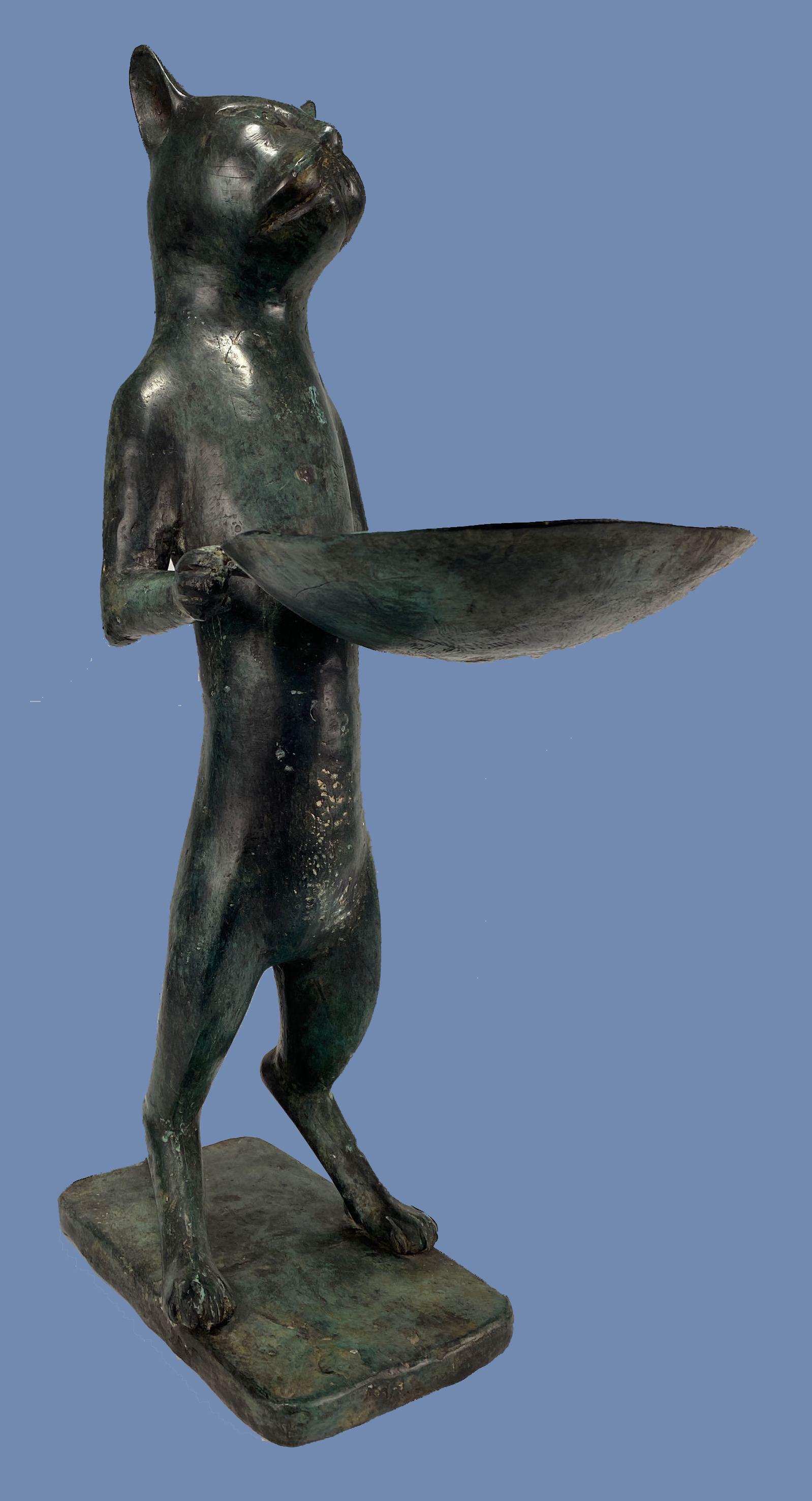 Patinated Bronze Cat Butler (1 of 10)