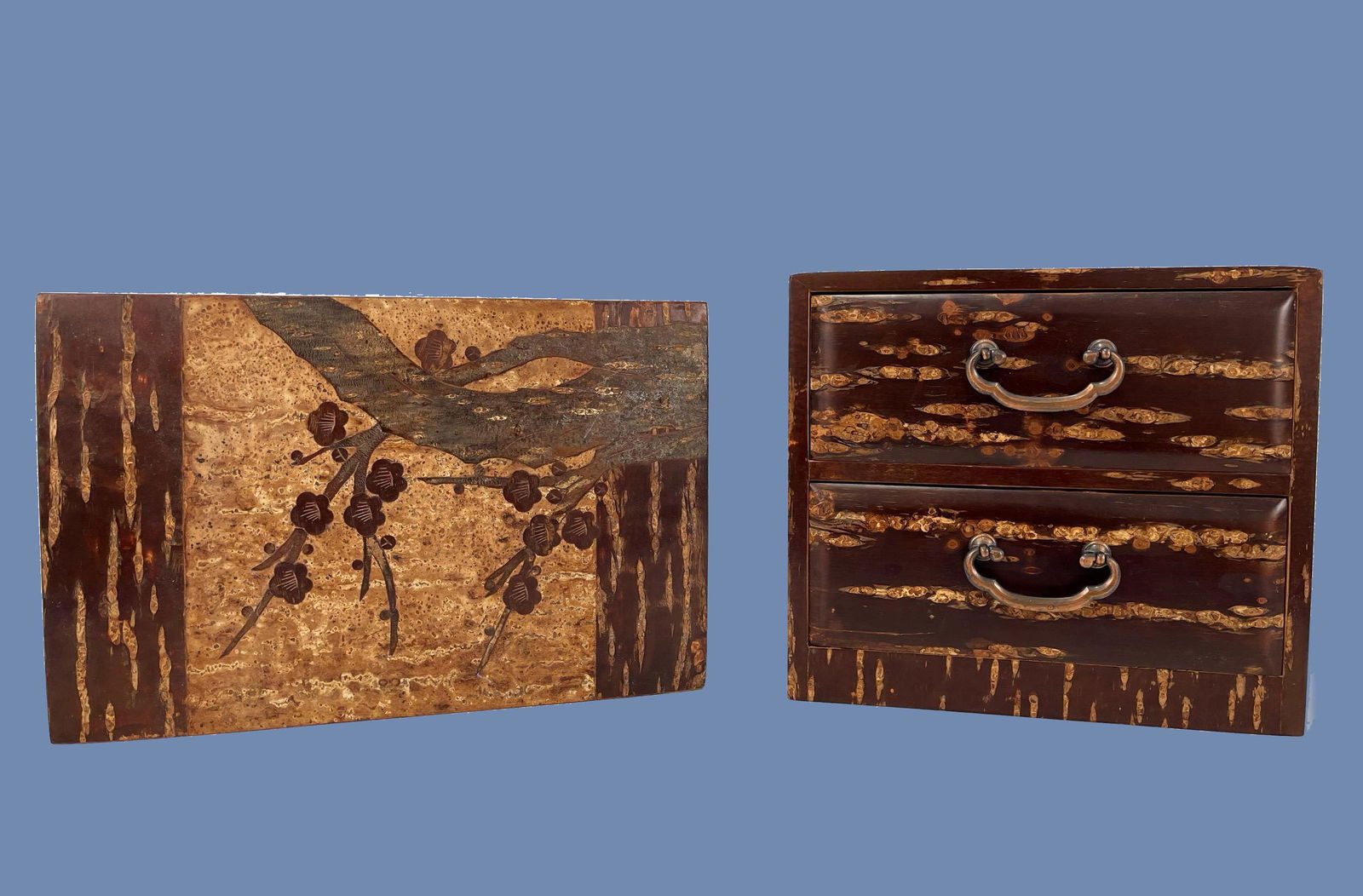 2 Vintage Japanese Kabazaiku Cherry birch Boxes (1 of 18)