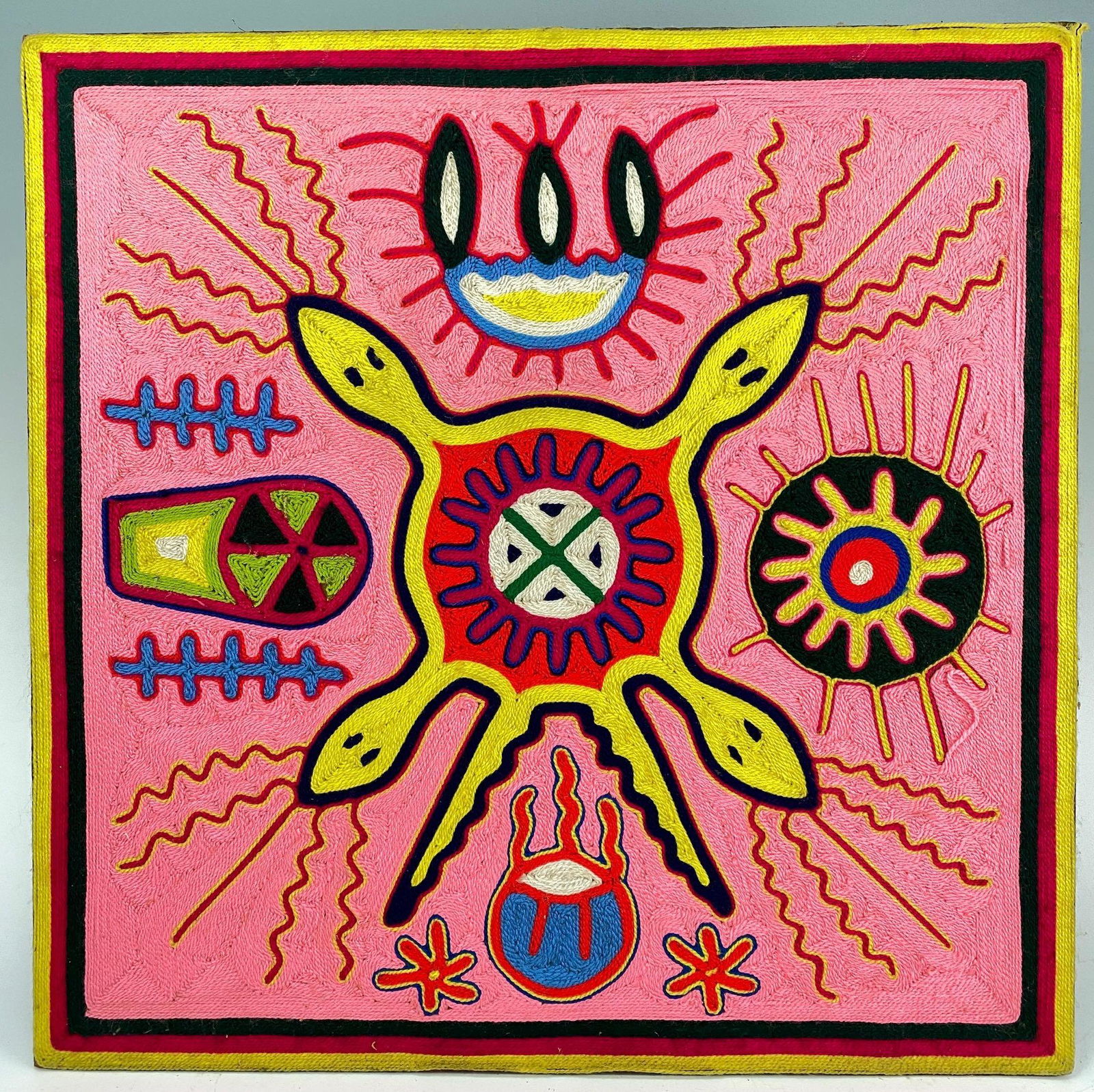 Vintage Huichol Yarn Painting (1 of 8)