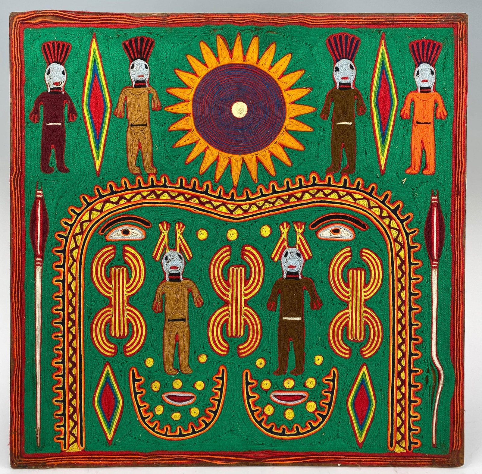 Vintage Huichol Yarn Painting (1 of 5)