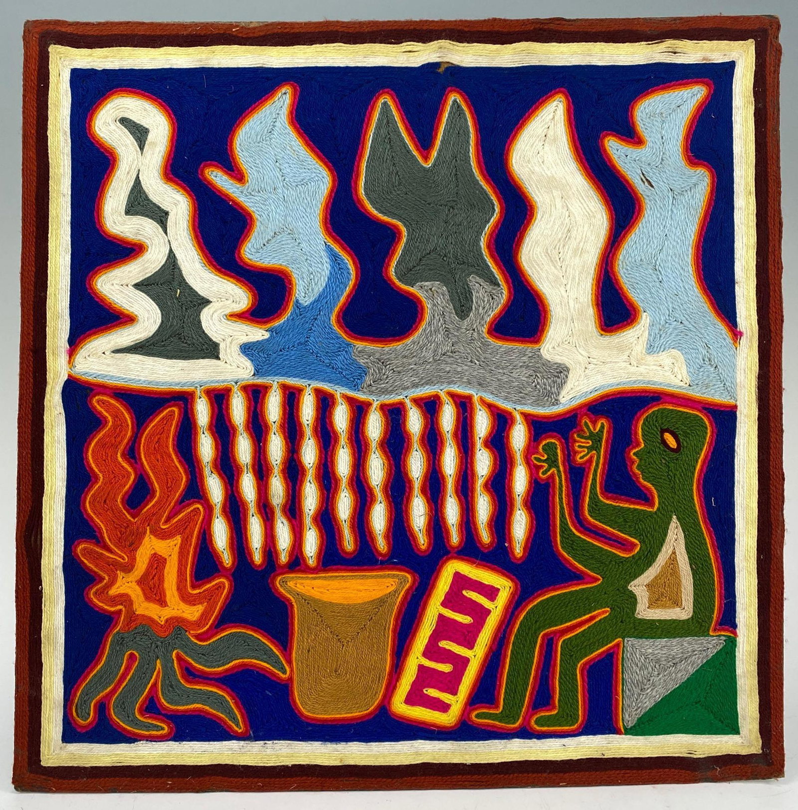 Vintage Huichol Yarn Painting (1 of 6)