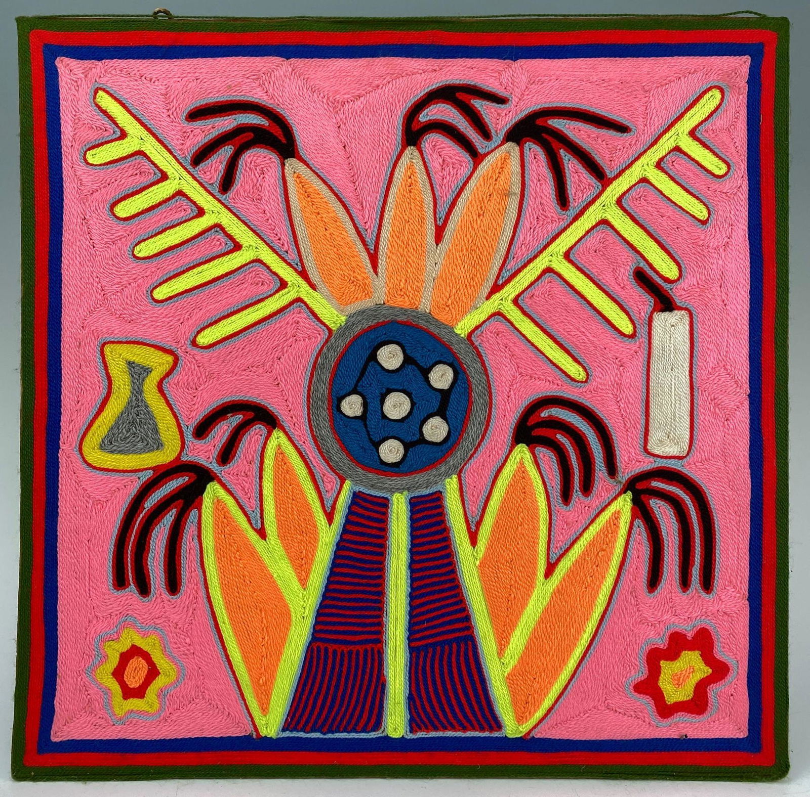 Vintage Huichol Yarn Painting (1 of 7)