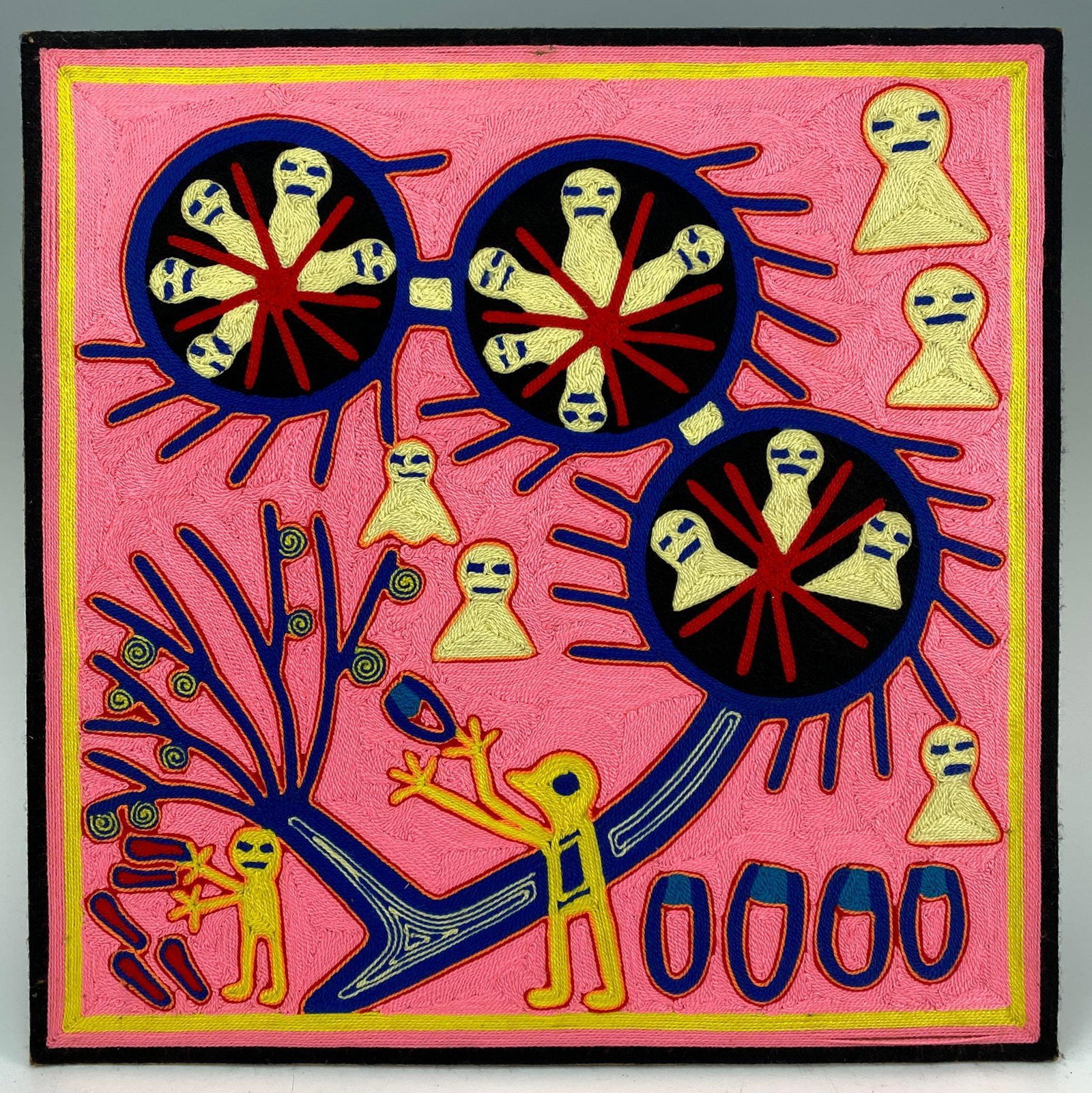 Vintage Huichol Yarn Painting (1 of 6)