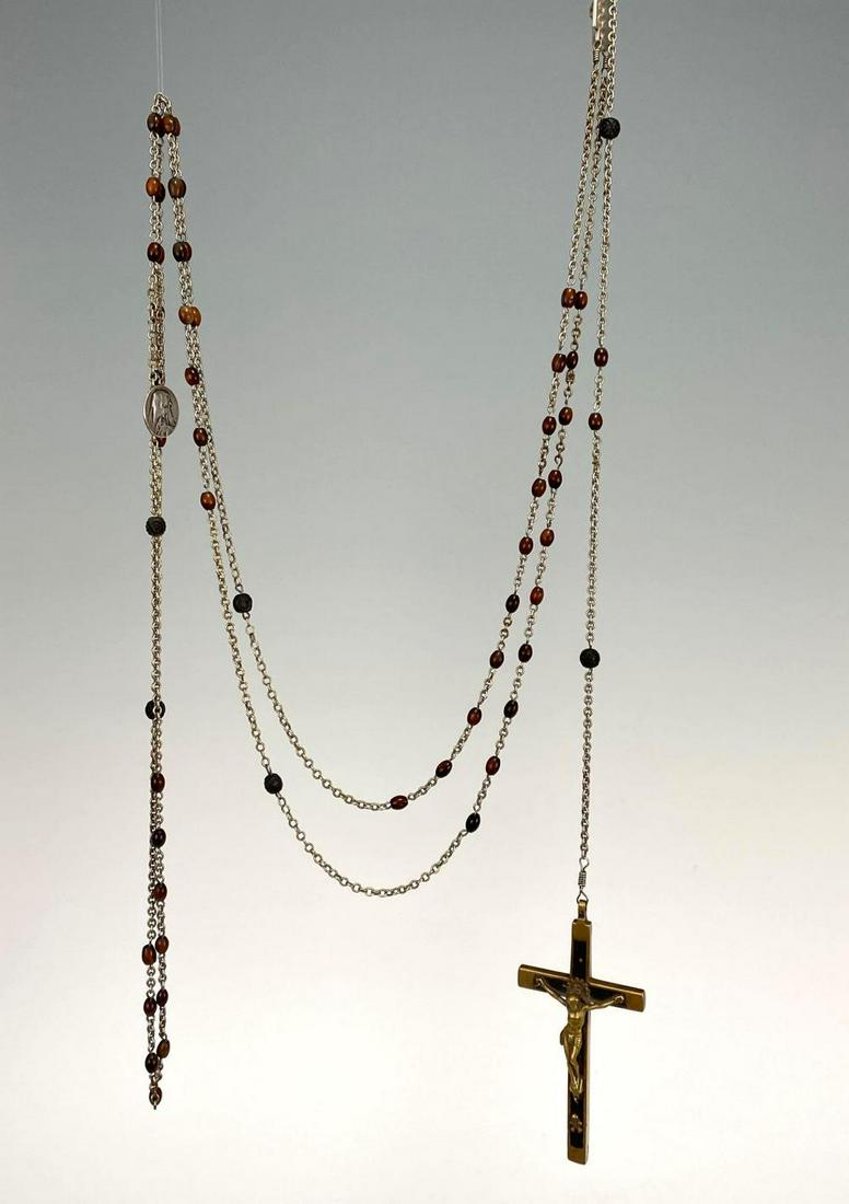 Older Priest's Rosary With Sterling Silver Medallions (1 of 15)