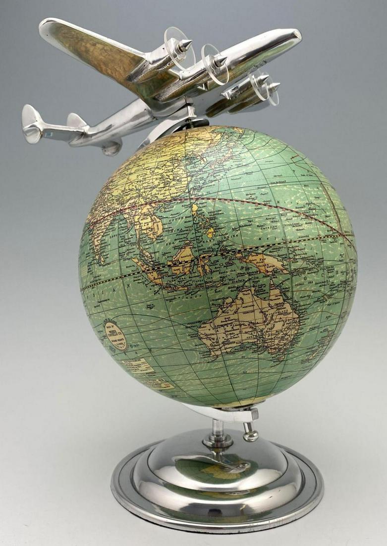 Webber Costello Chrome Globe with Airplane (1 of 9)