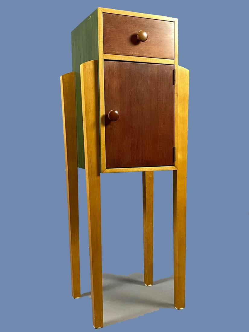 Ethan Allen Modernist Color Block Tall Stand: Ethan Allen Modernist Color Block Tall Stand. Approximately 41.875 x 16 x 13 in.