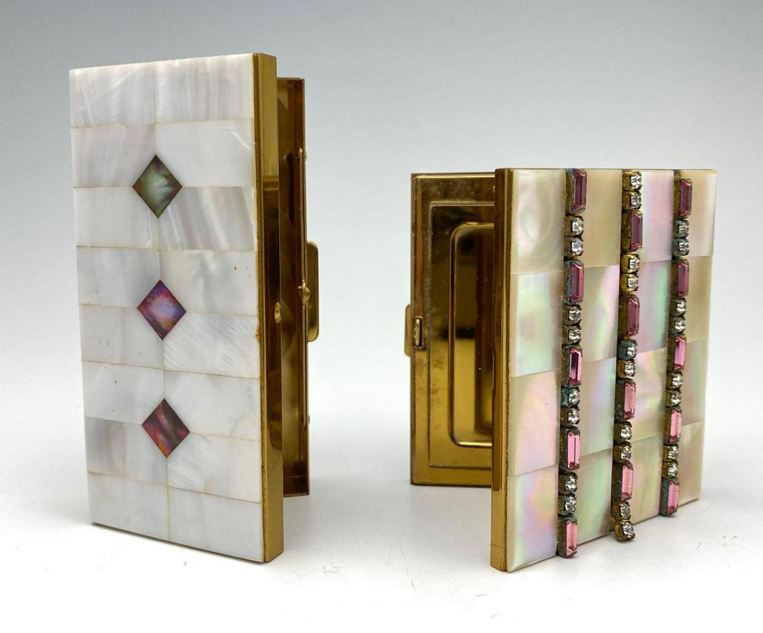 Vintage Mother of Pearl Rhinestone Compact and (1 of 14)