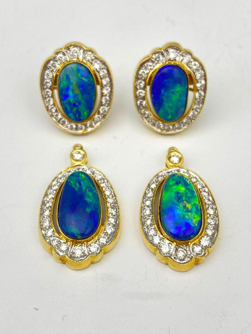 18k Australian Double Drop Boulder Opal And Diamond (1 of 13)