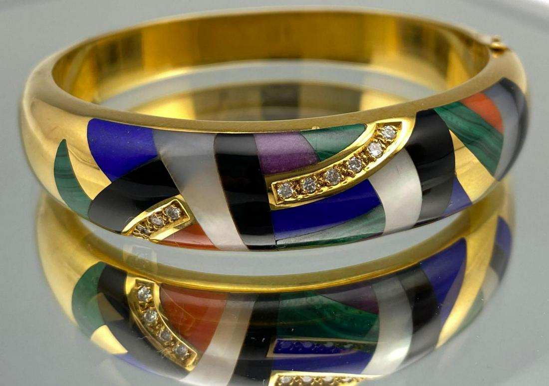 18k Asch Grossbardt Diamond, Fine Inlay Bracelet (1 of 14)