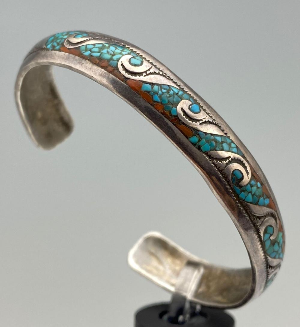 Sterling Silver Native American Cuff Bracelet (1 of 6)