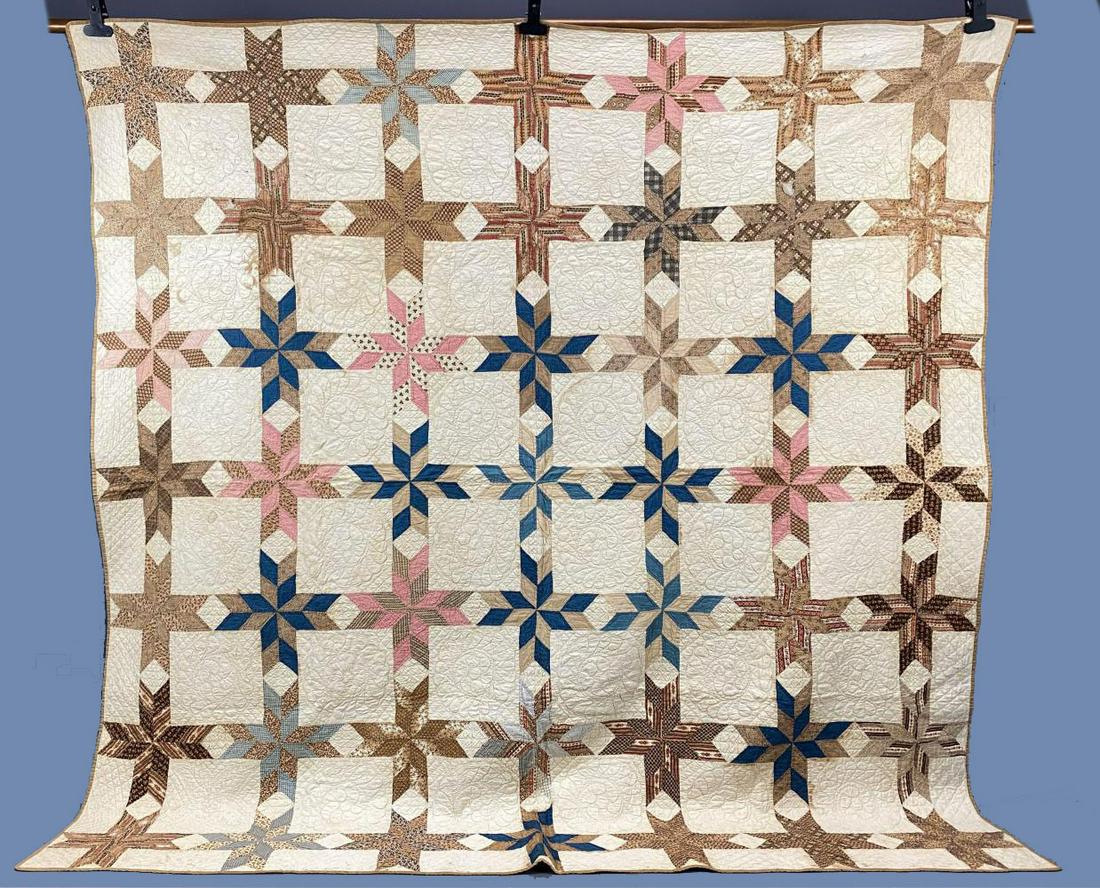 Late 1800's Handmade Star Pattern Quilt (1 of 19)