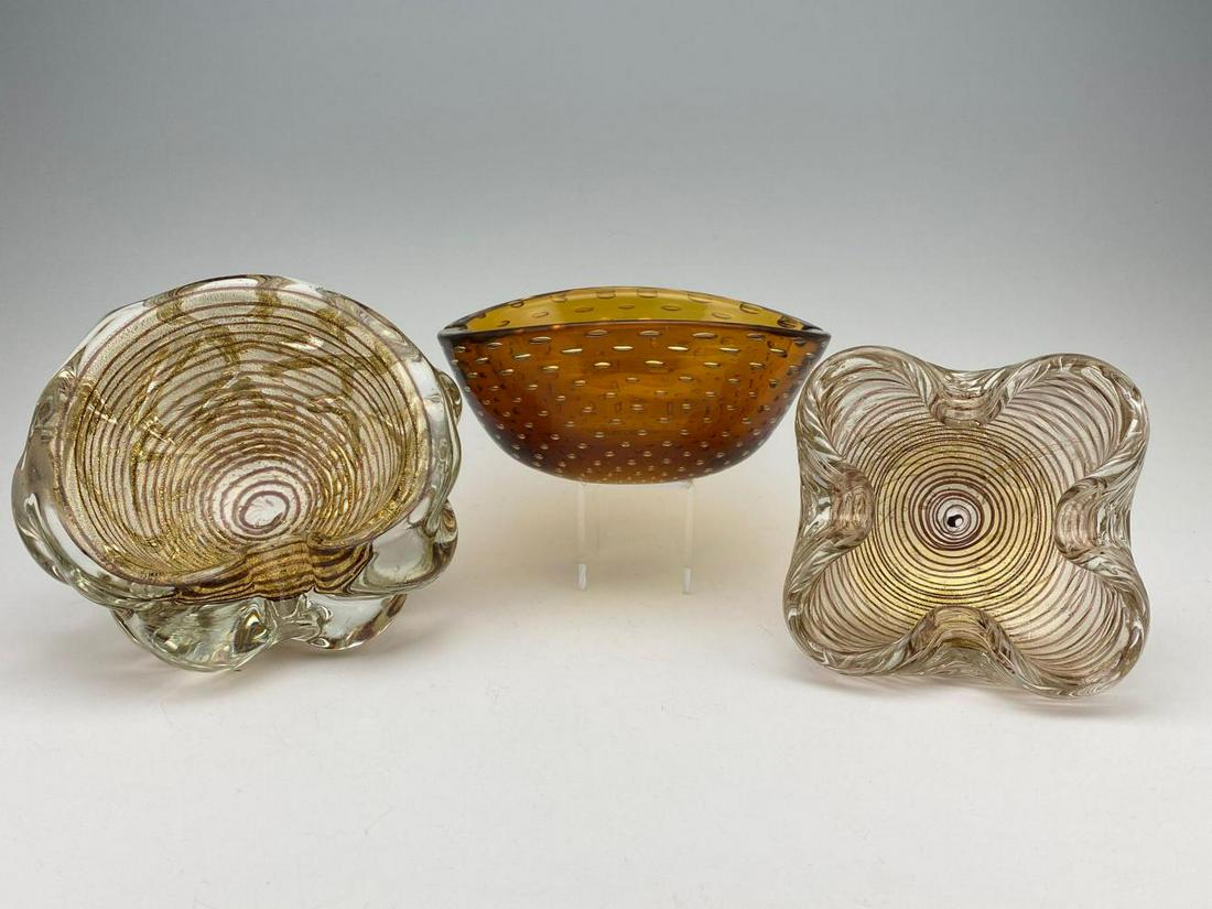 3 Murano Art Glass Bowls or Dishes (1 of 16)