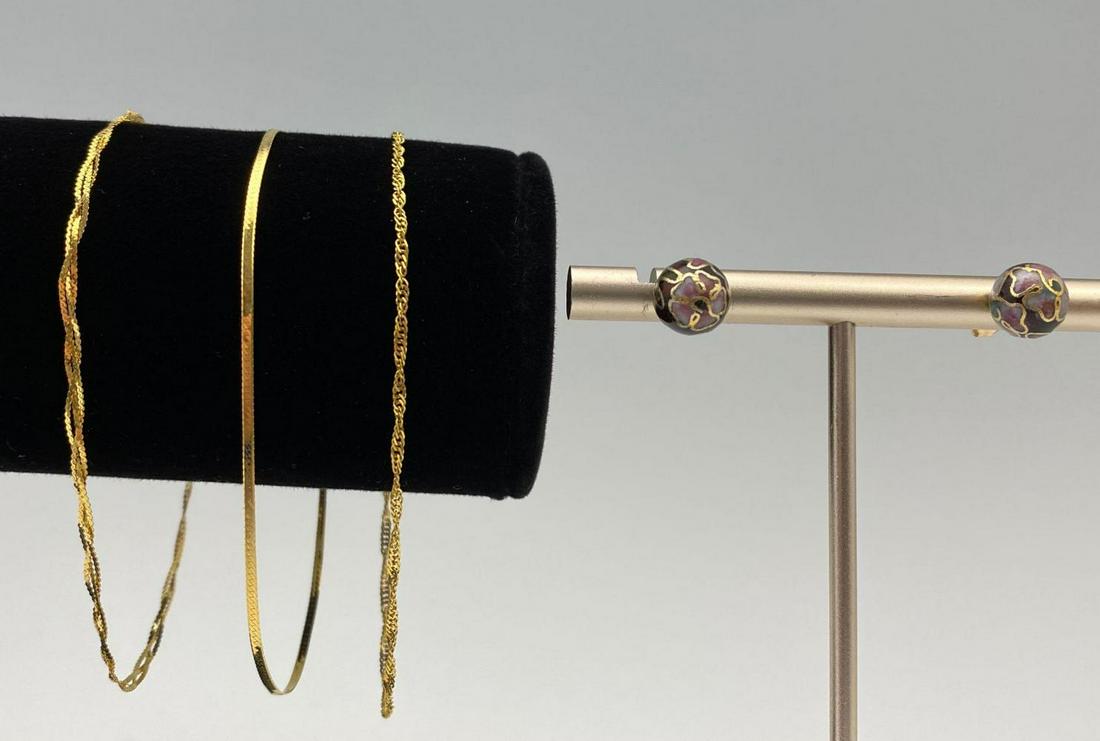 3 14K Gold Bracelets With Earrings (1 of 11)