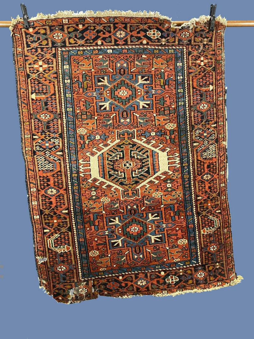 Older Persian Heriz Orange, Blue, and Green Rug. (1 of 19)