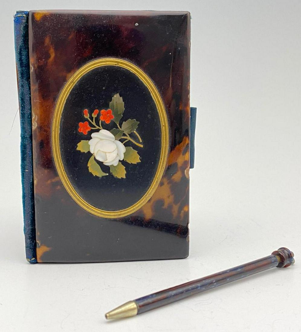 Antique Pietra Dura Calling Card Case With Pencil (1 of 10)