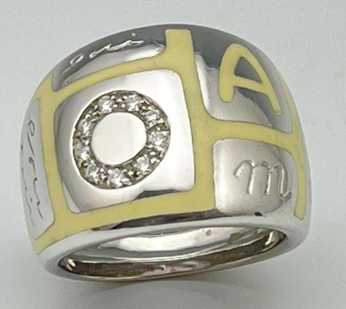 18k Diamond Enamel La Nouvelle Brague's Graffiti ring: 18k Diamond Enamel La Nouvelle Brague's Graffiti ring, 23 g, size 9.5.