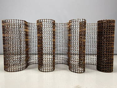 Monumental 16' Industrial Iron Floor Mat, Room Divider (1 of 17)