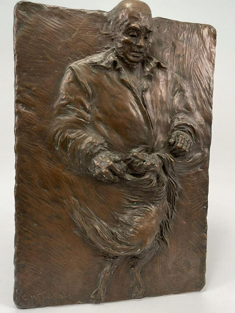 Abstract Expressionist Bronze Relief Portrait Plaque of (1 of 11)