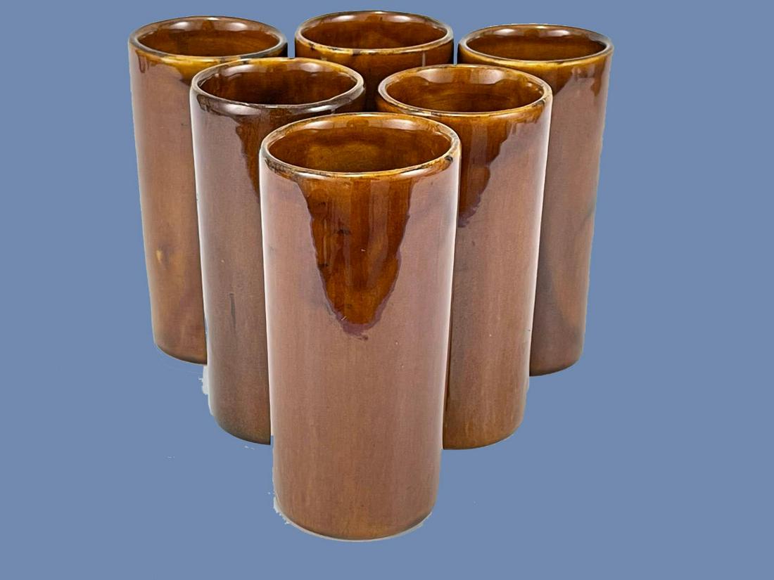 Lot of 6 Van Briggle Glazed Ice Tea Cups (1 of 9)