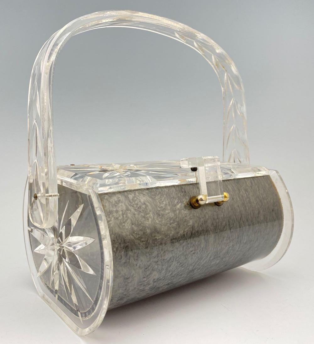 Vintage Lucite Purse With Atomic Starburst & Marbled (1 of 7)