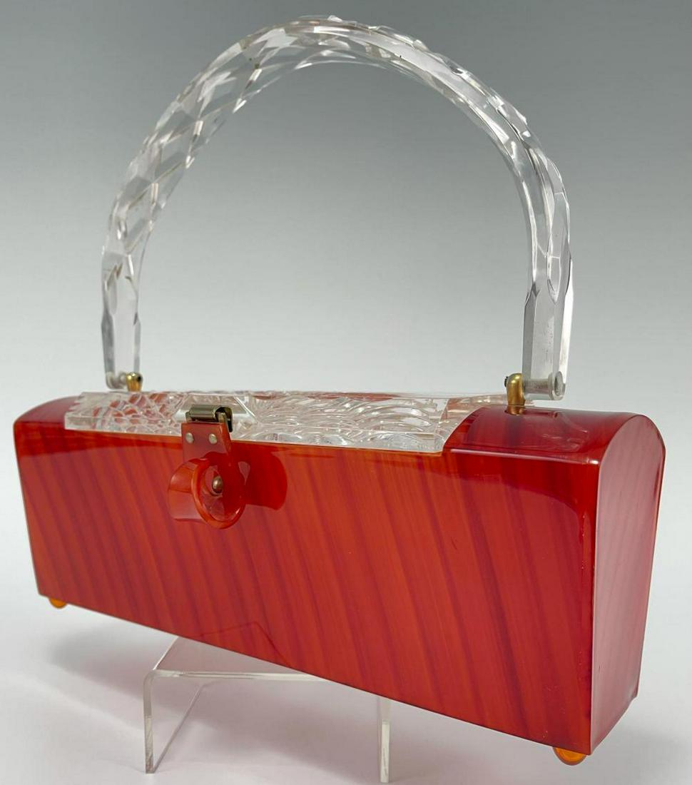 Vintage Ruby Red Starburst Sunflower Lucite Purse (1 of 10)