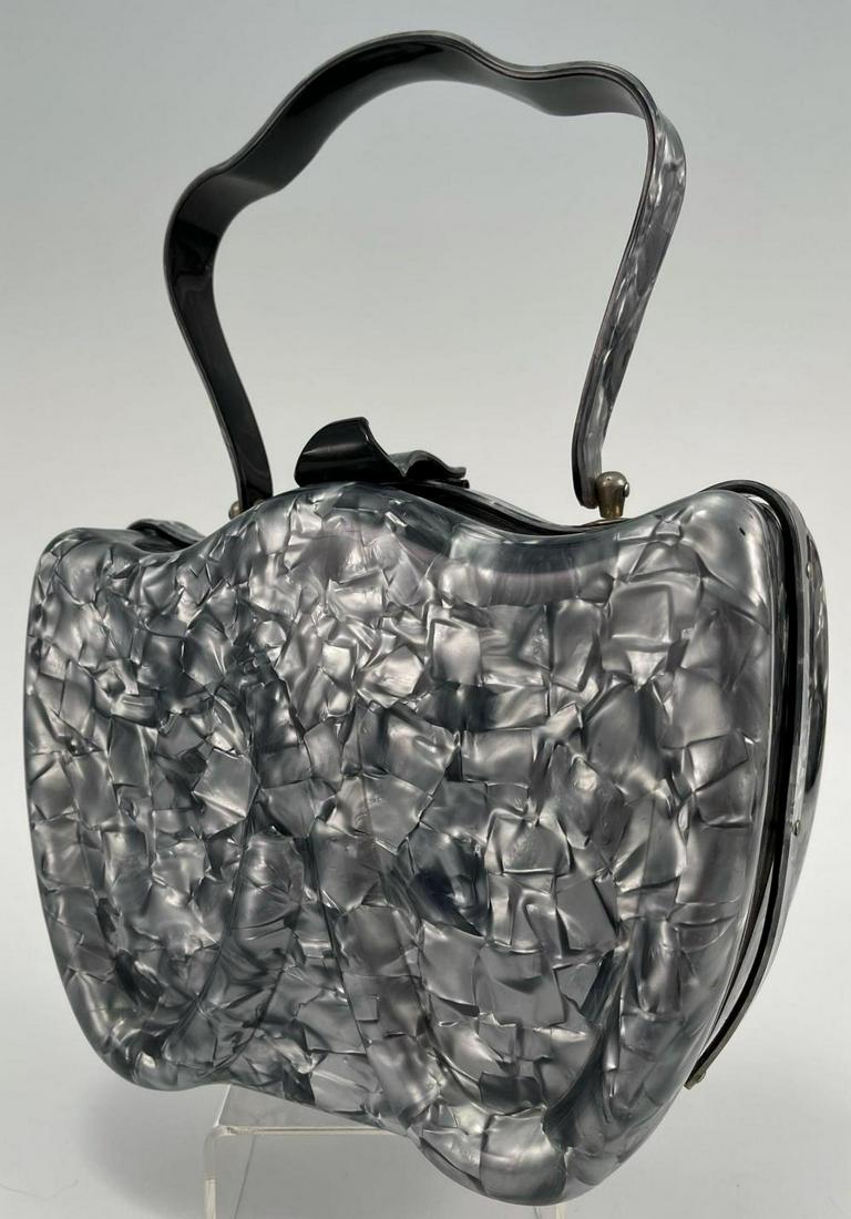 Vintage Marble Gray Lucite Purse (1 of 11)