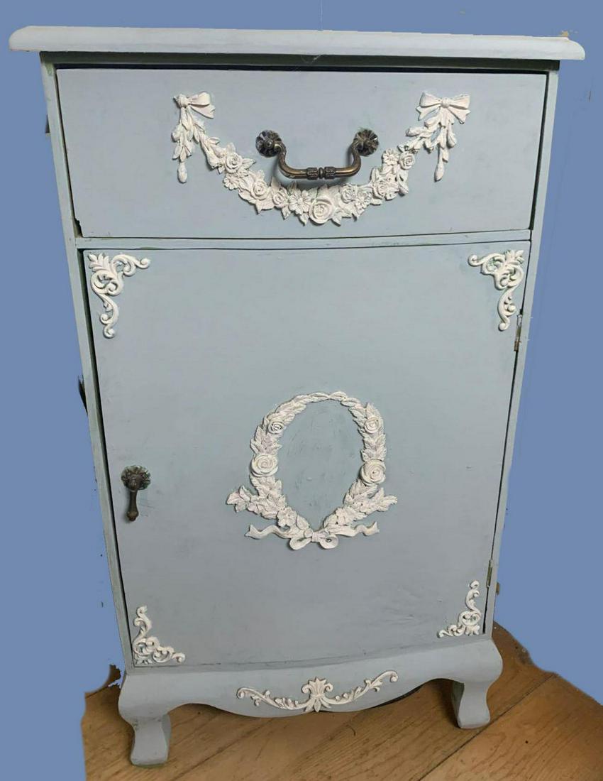 Light Blue & White Shabby Chic Cabinet (1 of 4)