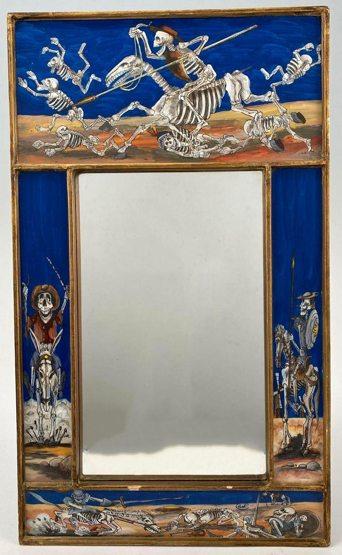 Vintage Peruvian Painted Day of the Dead Mirror (1 of 7)