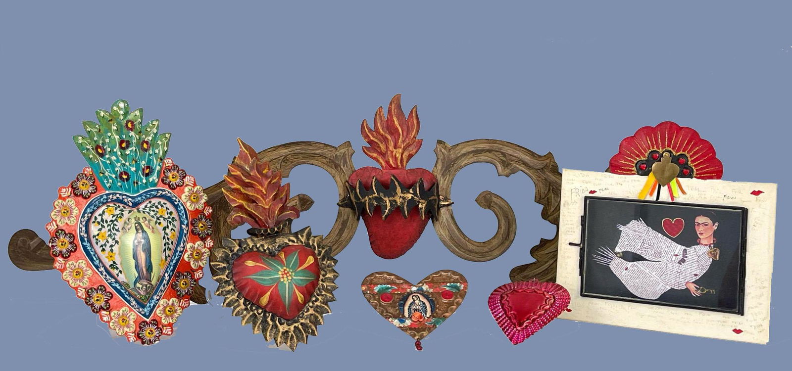 Lot of Mexican Folk Art Tin Decor (1 of 20)