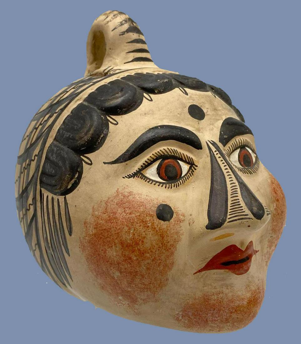 Mexican Pottery Bank, Form of a Woman's Head (1 of 11)