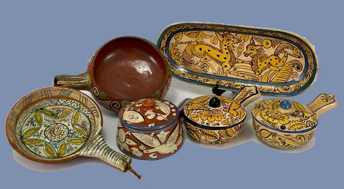 Lot of Mexican Folk Art Pottery, Including Redware (1 of 19)