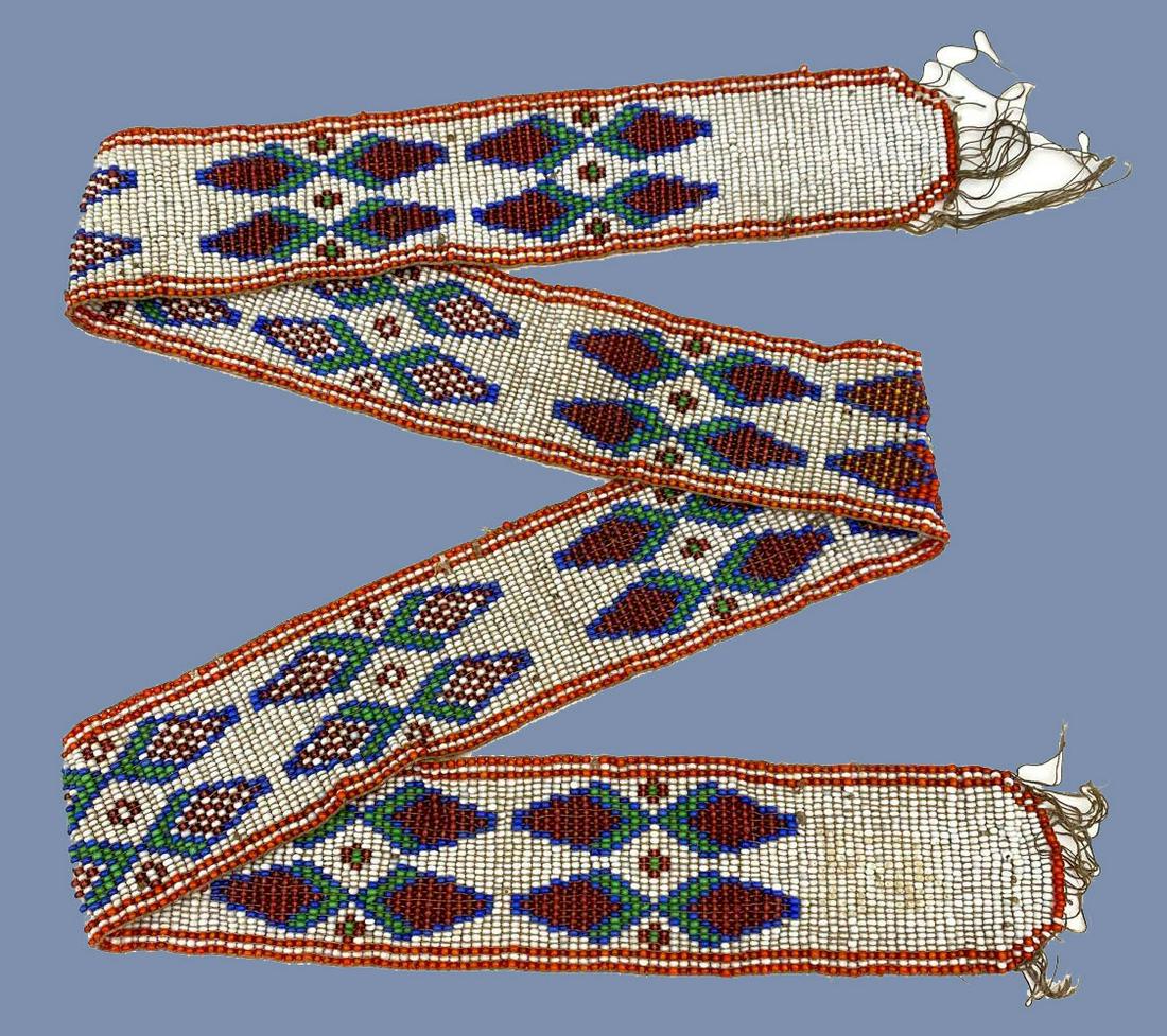 Native American Loom Beaded Chippewa Indian Sash, C. (1 of 13)