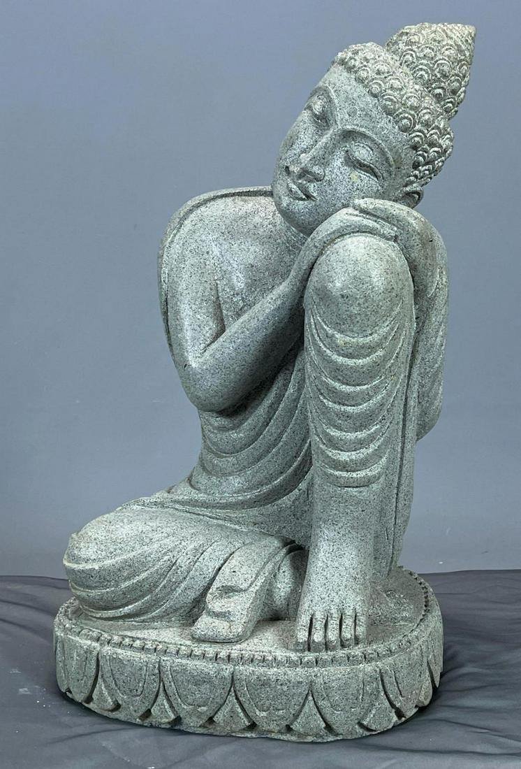 Hand Carved Volcanic Stone Relaxing Buddha (1 of 11)