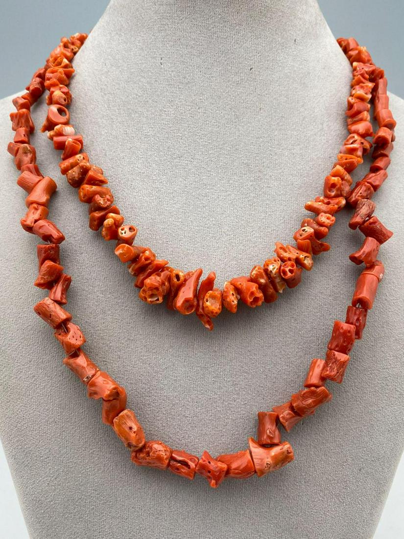 Beautifully Matching Red Coral Necklaces (1 of 7)
